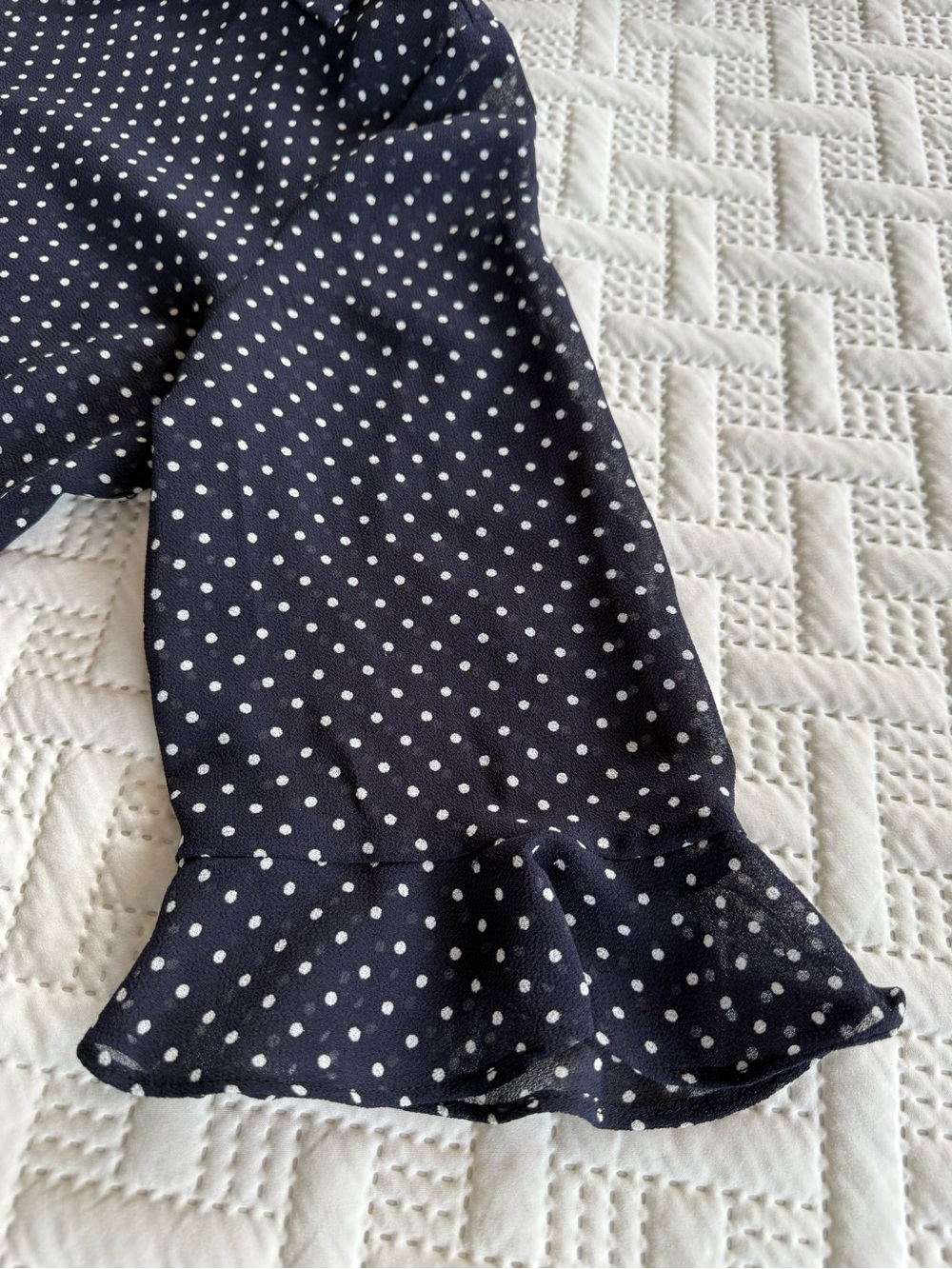 Joseph Ribkoff Black and White Polka Dot Tie-Front Blouse - Picture 6 of 7